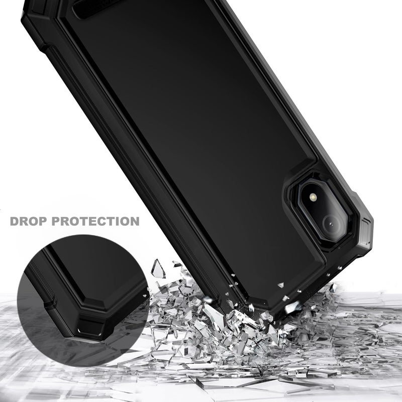 WDHD Designed for Cloud Mobile Stratus C8 Phone Case, Black | with Tempered Glass Screen Protector | Full-Body Protective Shockproof Rugged Bumper Cover - Image 5